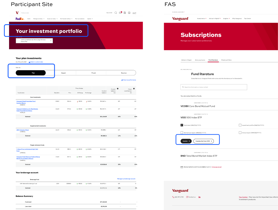Pacelift case study — Vanguard Participant Site and FAS redesign on the Constellation design system